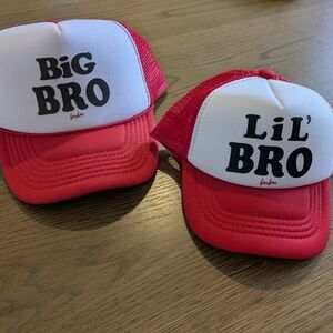 Red Big Bro and Lil' Bro Trucker Hats